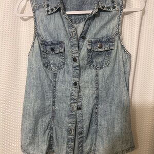 Decree Light Blue Denim Vest